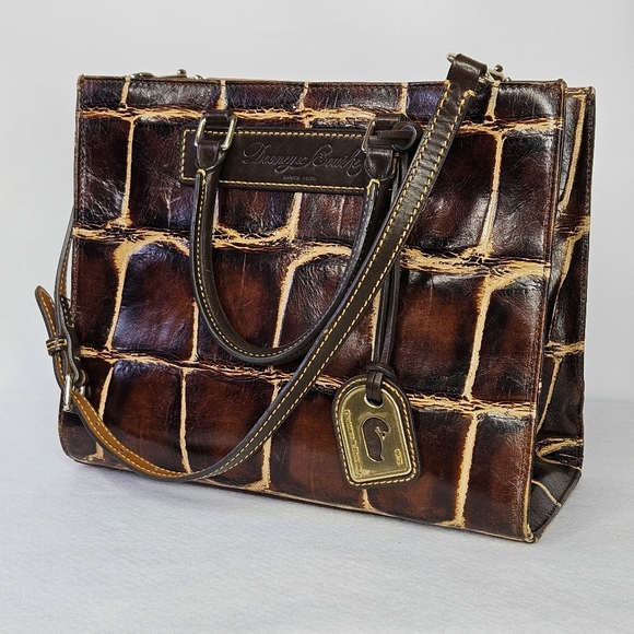 Dooney & Bourke Handbags - Dooney & Bourke 11.5x9x5" Bag Barlow Croc Embossed Florentine Vacchetta Leather